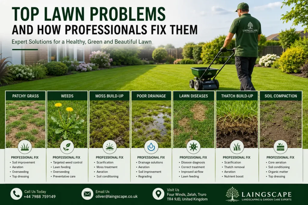 Top Lawn Problems and Professional Lawn Fixes UK